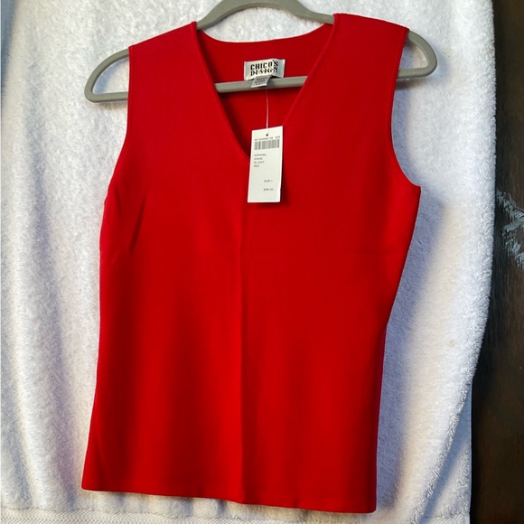 Chico’s Apparel Annie Sleeveless Knit Red; NWT; M/8 - Picture 8 of 13